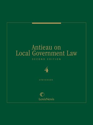 cover image of Antieau on Local Government Law